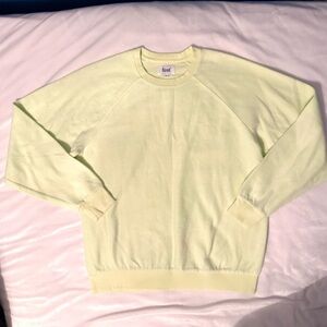 FEAT Unisex Soft Fleece Sweatshirt Crew Neck Pale Lime Green L Men’s Womens